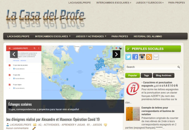 Création du site La Casa del Profe